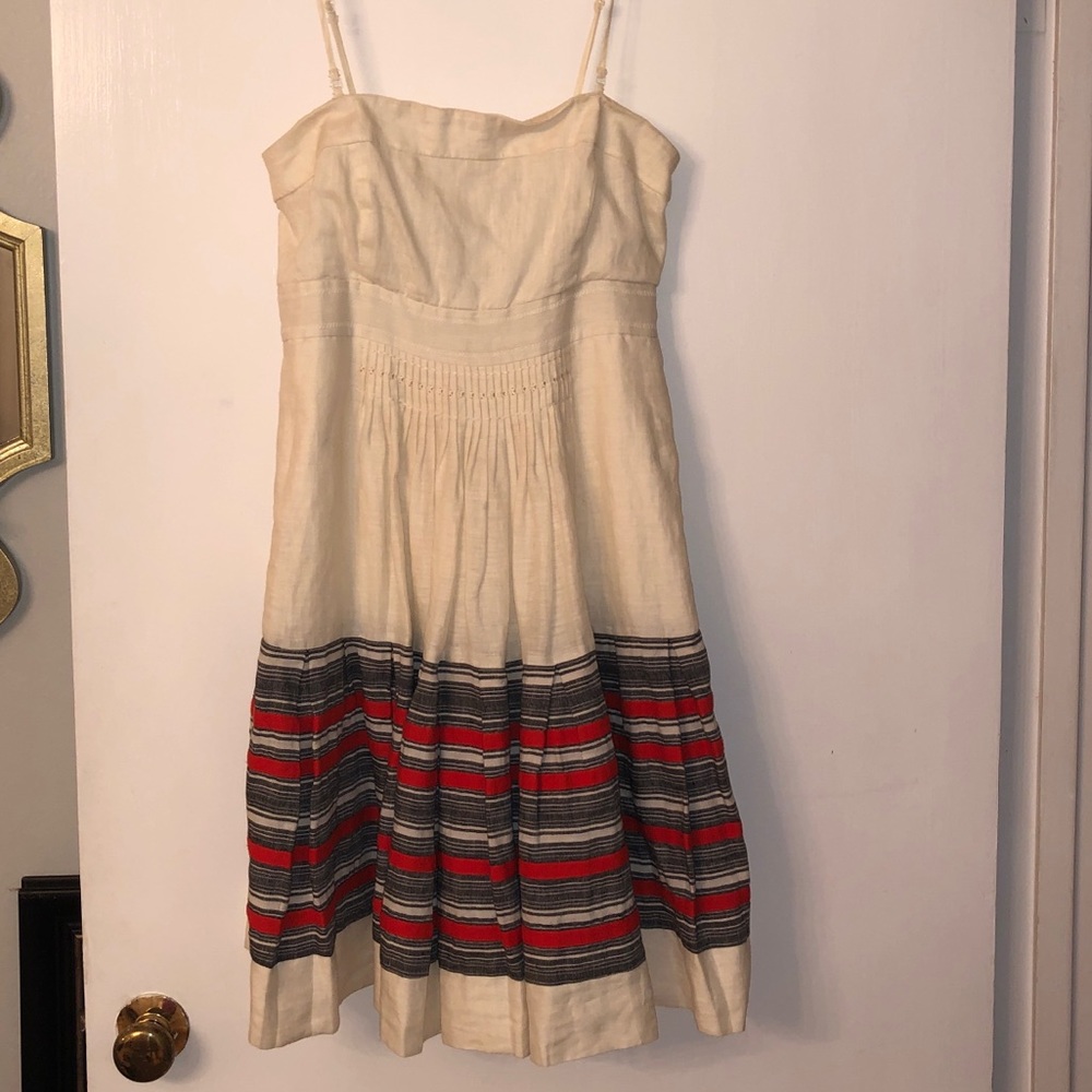 Anthropologie red / white dress (removable straps)